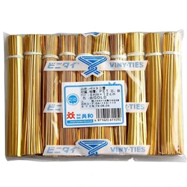 Kyowa QA-120-11T Vinyl Tie, 3-Layer PET, 0.2 x 4.7 inches (4 x 12 cm), Gold Color, Pack of 1,000 Pieces/Bag, Wire Ties, Bag Binding, Wrapping