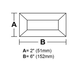 2" x 6" Beveled Glass Rectangle - 10 Pieces