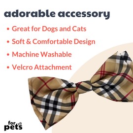Huxley & Kent Bow Tie for Pets | High Street Plaid (Large) | Bow Tie Collar Attachment | Fun Bow Ties for Dogs & Cats | Cute, Comfortable, and Durable | H&K Bow Tie