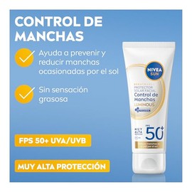 Protector Solar Facial NIVEA SUN Control De Manchas Luminous 630° Con Thiamidol Fps50+ 40Ml, con ácido hialurónico