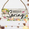 Hello Spring Wooden Plaque - Vibrant Flowers & Easter Eggs