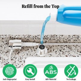 SAMODRA Kitchen Sink Soap Dispenser,Lotion Dispenser,ABS Dispenser Chrome Built-in Pump Head with 11 oz PET Bottle, Refill from Top