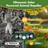 CKUKARM 2 Pack Solar Ultrasonic Animal Repellent Outdoor Cat Squirrel