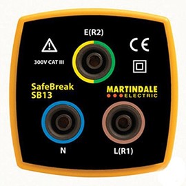 Martindale SB13 - Safebreak 13 Amp 230 Volt R2 Mains Socket Testing Adaptor, For Any Meter Using Standard 4 Millimeter Test Lead Probes from Testermans