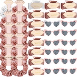 Bridesmaid Scrunchies Proposal Gifts Bachelorette Hair Claws Clips Girls heart sunglasses for Wedding Party Favors (36pcs White&Rose Gold)