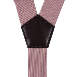 JRHEJTFZ Suspenders for Men with Snap Hooks Heavy Duty Adjustable 1.4 inches Wide Blush