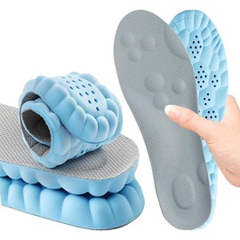 1 Par Plantillas para Fascitis Plantar, Plantillas Memory Foam Hombres y Mujeres, Plantillas Deportivas Ortopédicas, Alivio De Dolor En Pies,Mayor Comodidad Para Caminar Y Correr (Azul, 45-46)