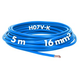 5 m Lapp 4520026 H07V-K 16.0 mm² Blue I Wiring Cable I Flexible Flexible PVC Single Core I Stranded 16 mm2 I Wiring