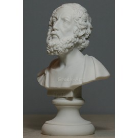 Greek Bust of 1st Epic Poet Author Homer Art Statue Alabaster Sculpture 5.91 inches