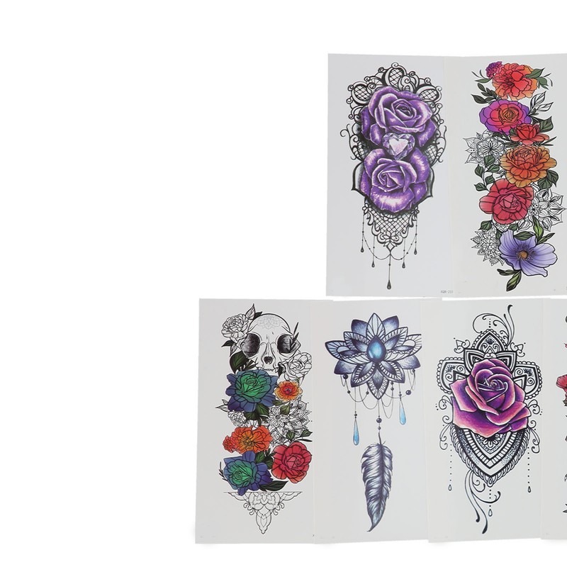 20pcs Temporary Tattoos Stickers Waterproof Long Lasting Flower Fake Tattoo