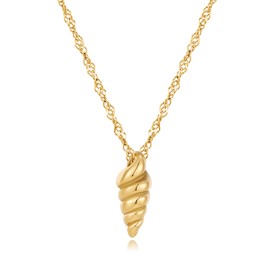 TENTMENTISE Gold Conch Shell Pendant Necklace for Women 18K Gold Plated Sea Shell Pendant Necklace Adjustable Chain Dainty Beach Jewelry Gift for Her Fashion Accessories