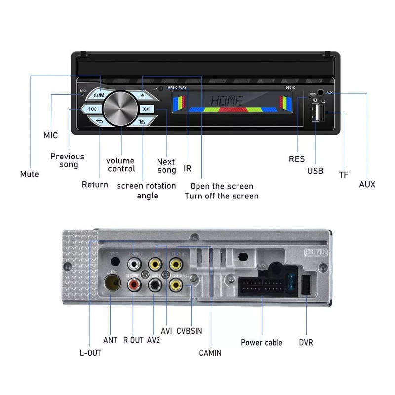 Polarlander 1 DIN 7" Car Radio Stereo Wireless Carplay Touchscreen