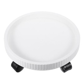 PATIKIL Plant Stand with Wheels, 14 Inch Heavy Plant Roller Base Movable Flower Round Potted Pallet Rolling Planter Caddy for Indoor Outdoor, White