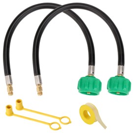 15" RV Propane Hose for Dual LP Tank, 1/4" Male NPT & QCC1/Type1, 2PCS