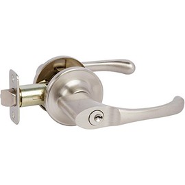 Delaney Callan Hardware Newport Entry Door Lock, Fits 1-3/8 to 1-3/4 in. Thick, Satin Nickel Finish – Reversible Left/Right-Handed Front & Garage Door Lever – Easy to Install Lock