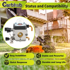Carbhub FS80 Carburetor for FS75 FS80 FS80R FS85 FS85R FS85T FS85RX FC75 FC85 String Trimmer C1Q-S42, C1Q-S63A, C1Q-S66, C1Q-S69A, 4140-120-0612, 4140-120-0619, 4137-120-0606, 4137-120-0608 carb