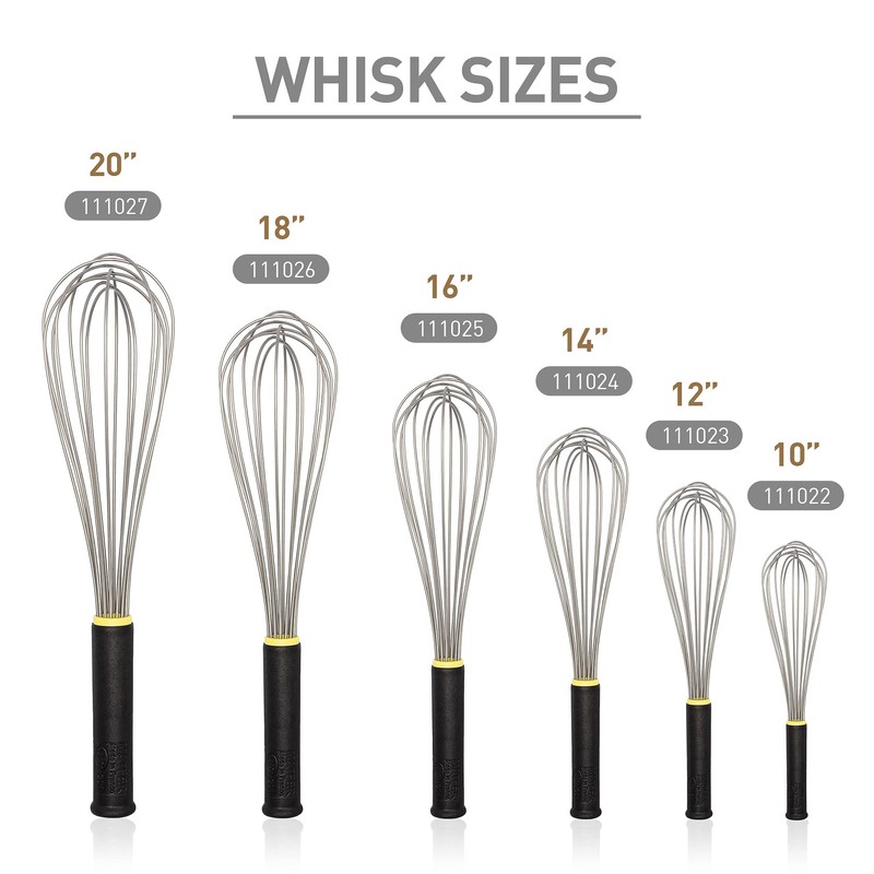 Matfer 111023 Whisk with Plastic Handle, 12", Black