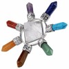 SUNYIK 7 Chakra Crystal Energy Generator,Healing Reiki Point Pyramid,Rock Quartz,Seven