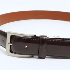 Osier Men's Belt Glass Leather, Genuine Leather (Cow Leather), One Size Fits All (Adjustable Size) Made in Japan, Dark Brown, brown: brown