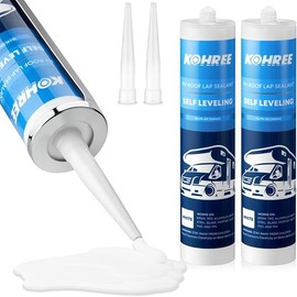 Kohree RV Roof Sealant 2 Pack, Self-Leveling Lap Sealant White, RV Caulking for Roofing, Maintenance, Repair
