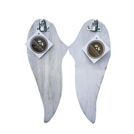 Heaven Sends Set of 2 Rustic White Carved Wooden Angel Wings Wall Hanging – Elegant White Decorative Wall Art for Home and Spiritual Spaces Decor