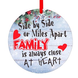 WaaHome Family Christmas Ornaments 2025 - Family Ornament for Christmas Tree Long Distance Gifts for Mom Women, Side by Side Or Miles Apart But Close at Heart