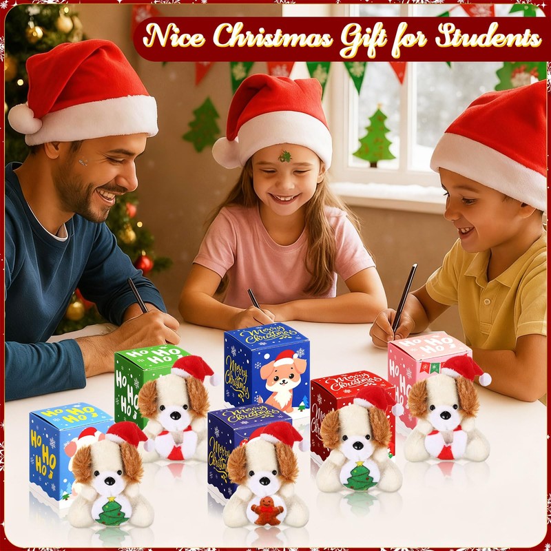 24 Sets Christmas Mini Plush Gift with Box Christmas Stuffed