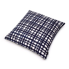 STYLE Decor W3402500 Zabuton Cushion Cover, 21.7 x 23.2 inches (55 x 59 cm), Set of 2, Meisenban, Stylish, 100% Cotton, Scandinavian, Simple, Navy, Checkered