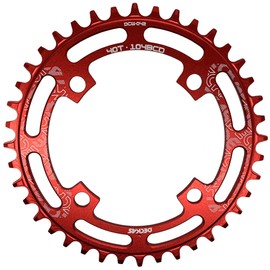 DECKAS Round Chainring 104BCD 40T 42T 44T 46T 48T 50T 52T Narrow Wide Chainring for 7 8 9 10 11 12 Speed Chains (Round Red, 52T)