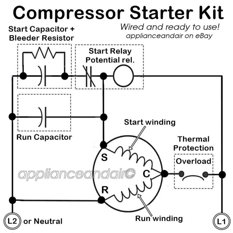 Scotsman CME256 115V, Start Relay Potential, Run/Start Capacitor, Ships Today!