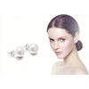 TreasureBay Natural Freshwater Pearl Stud Earrings With 925 Silver (White)