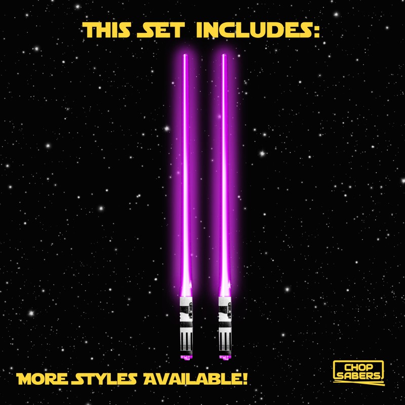 Chop Sabers Light Up Lightsaber Chopsticks, 1 Pair, Purple