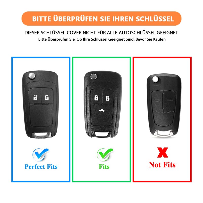 FT FUNTOR FT FUNTOR 2 Tasten Autoschlsselabdeckung fr Vauxhall(Schwarz)