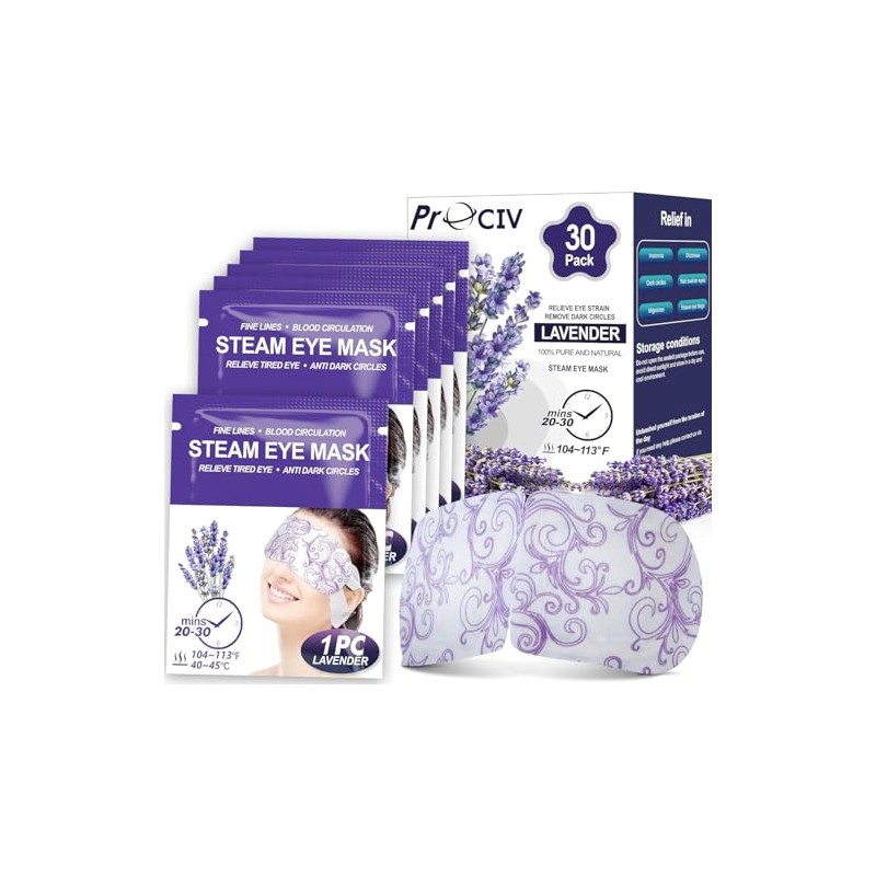 ProCIV Steam Eye Mask, Self Heating Heated Eye Mask for