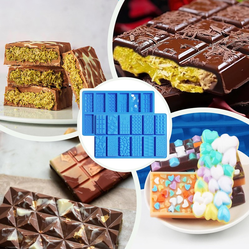 2025New 1inch Deep Small Chocolate Bar Mold for Mini Dubai,