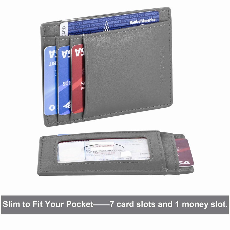HYRISON Men and Women Slim Minimalist Front Pocket Leather Wallet