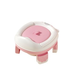 P & K Tragbarer Töpfchensitz Töpfchen für Kinder – Faltbare Reise-Toilette, Leicht & Kompakt, Einfach zu Reinigen, Ideal für Unterwegs & Zuhause (Pink-Weiß)