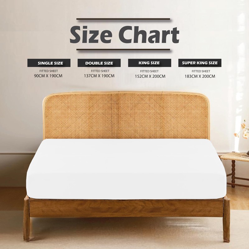 Funky Gadgets Super King Fitted Sheet White - (12 Inch)