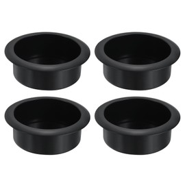 uxcell 4 Pcs Plastic Drop-in Cup, 1.38" x 4.25" Drink Can Holder Poker Table Cup Holder Insert for Sofa Boat Car Marine, Black