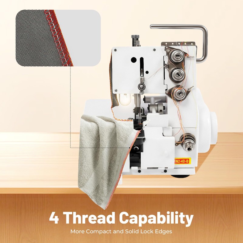 Seaming Machine, Heavy Duty Serger Overlock Machine Professional 4 Thread