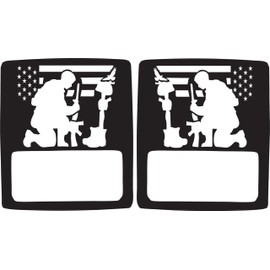 JeepTails Fallen Comrade USA American Flag Tail lamp Light Covers Compatible with Jeep Wrangler JL (Non-LED) Black Set of 2