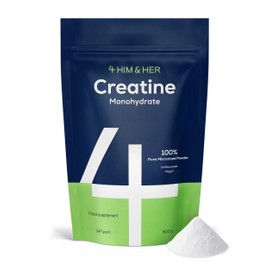 Creatine Monohydrate Powder 500g – Pure Micronized Creatine for Men & Women – 147 Servings (5 Month Supply) – 200 Mesh Superior Mixability – Unflavoured, Vegan & Lab Tested – 4HIM&HER