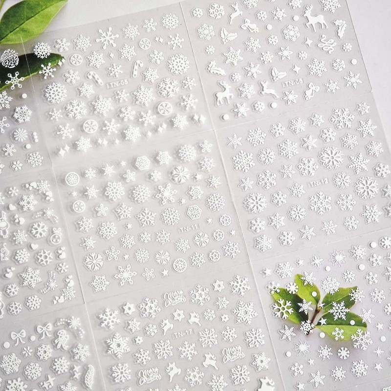 30 Sheets Snowflake Nail Stickers for Women & Girls,Christmas Nail