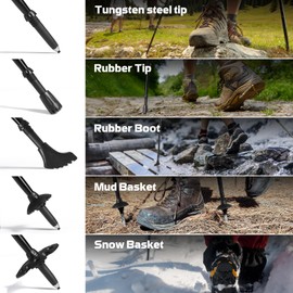 Vinabo Nordic Walking Poles for Men and Women, Pack of 2, Foldable & Hiking Poles, Telescopic Carbon Trekking Poles, Ultra Light Hiking Poles with Many Accessories