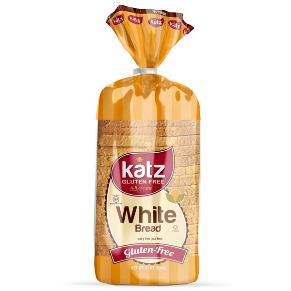 Katz Gluten Free White Bread | Dairy Free, Nut Free, Gluten Free | Kosher (1 Pack of 1 Sliced Loaf, 21 Ounce)