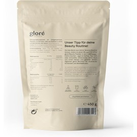 GLORɮ Collagen Powder [450g] - Collagen Beauty Powder with Vitamin C, Zinc and Biotin for Optimal Bioavailability - Premium Collagen Hydrolysate - Peptides Type 1 and 3 - Perfect Solubility