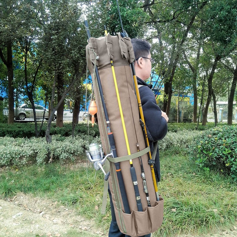 MultiFunctional Fishing Rod Reel Storage Bag Pole Carry Case Fishing