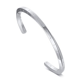 Norse Viking Bangles Jewelry Gifts Mens Womens Cuff Bracelet Norse Viking Nordic 24 Alphabet Runes Bracelet Mobius Twist Cuff Bracelet Pagan Amulet Talisman Bracelet (Silver)