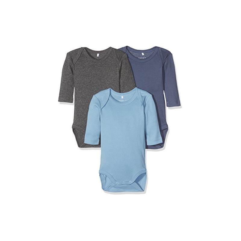Name It Baby Boys' Nitbody 3p LS Solid NB B