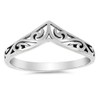 Filigree Celtic Chevron Thumb Ring 925 Sterling Silver Victorian Band
